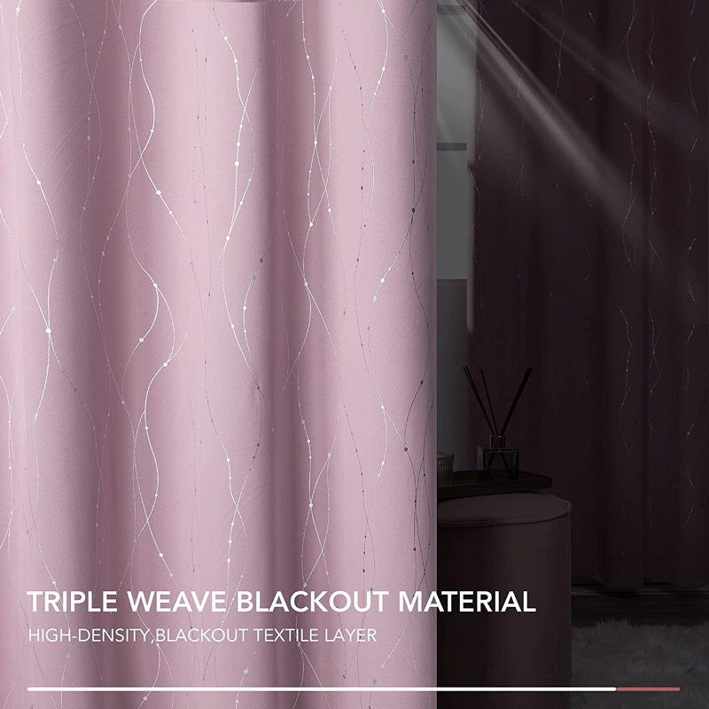 Quimper Blackout Curtain Pair, 55cm Width x 290cm Drop