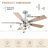 Eustolio 52" Chrome Modern Ceiling Fan with Lights and Remote, 6-speed Reversible DC Motor, Dimmable Large Ceiling Fan for Living Room-1423393912