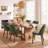 Upholstered Solid Wood Small Dining Chairs - Ergonomic Curve & Plush Padding for Multiple Spaces-2007991132