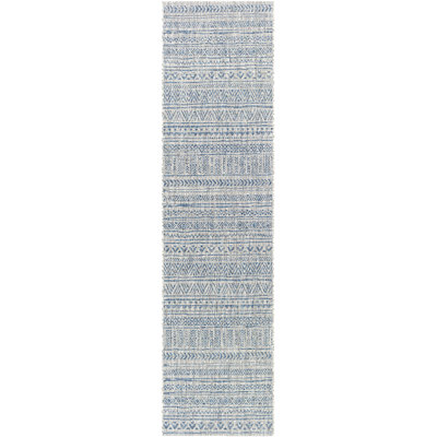 Tomas Chevron Rug Dark Blue/Gray Indoor/Outdoor Area Rug