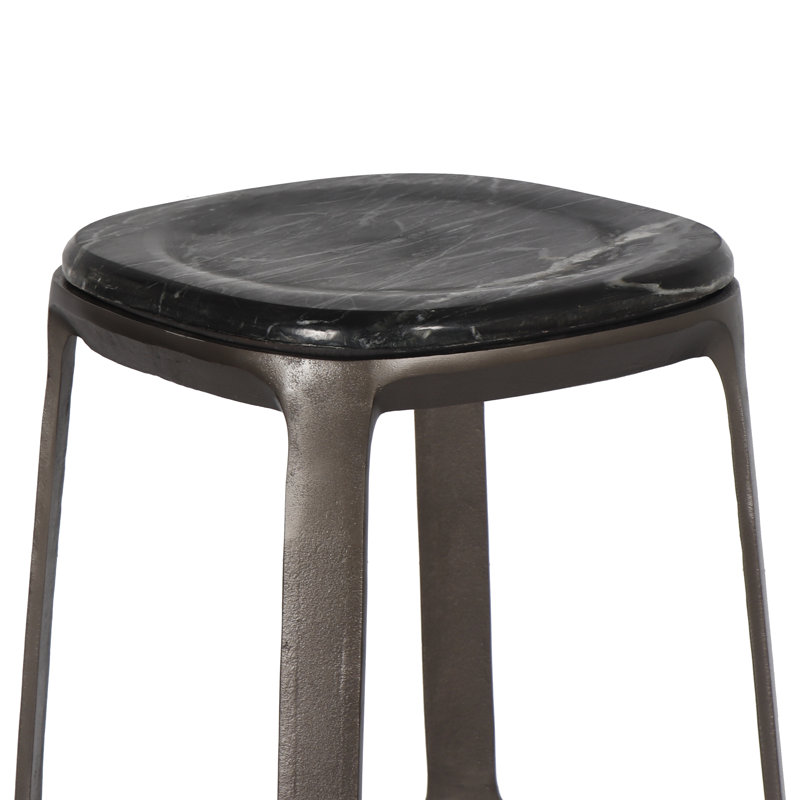 Soder Counter Stool with Metal Frame, Black/Bronze, Bar Stool (30" Seat Height)