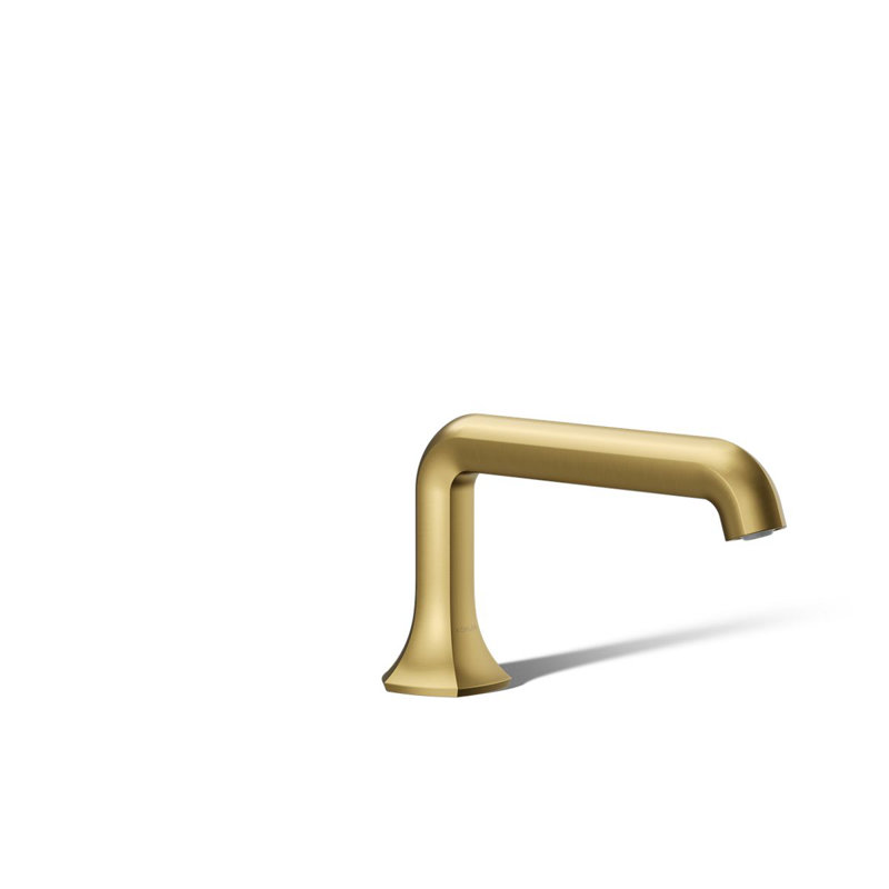 Occasion Deck-Mount Bath Spout With Straight Design, Vibrant Brushed Moderne Brass