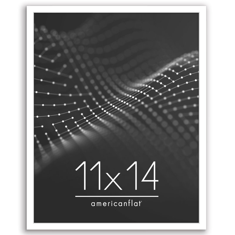 Americanflat Picture Frame - Thin Border Poster Frame with Plexiglass for Wall Display, White, 11" x 14"