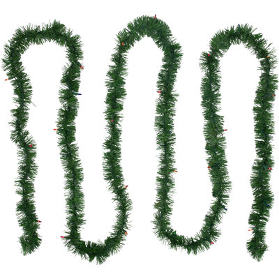 216'' in. Lighted Faux Pine Garland