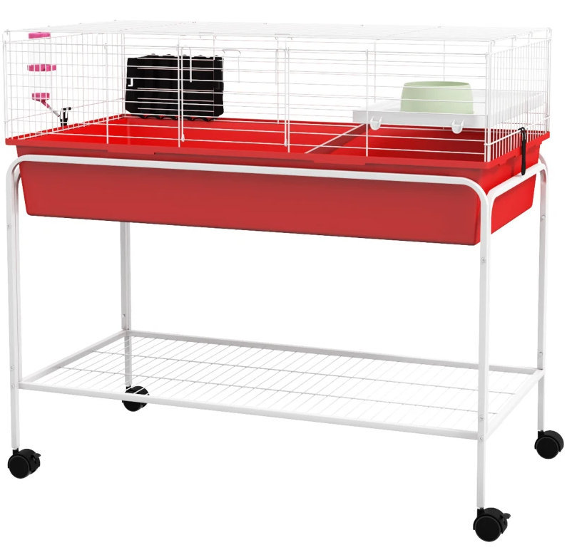 Cage à deux étages amovible pour petits animaux, 39 po x 20,5 po x 36,5 po