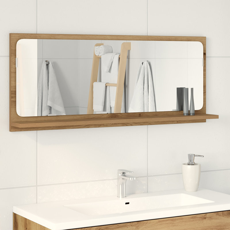 Rectangle Mirror, 37 cm H x 90 cm W, Artisan Oak