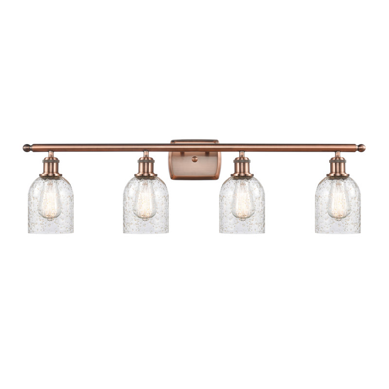 Éclairage de salle de bain à intensité variable 4 lumières Vella, Mica, Cuivre antique, Ampoule non incluse
