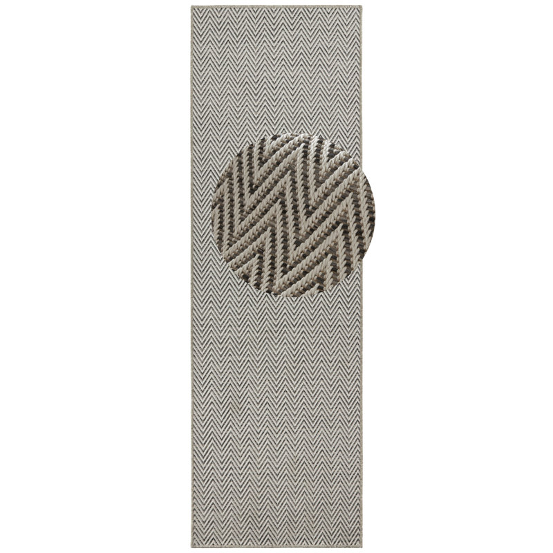 Flatweave Ivory/Grey Rug, Runner  80 x 250cm