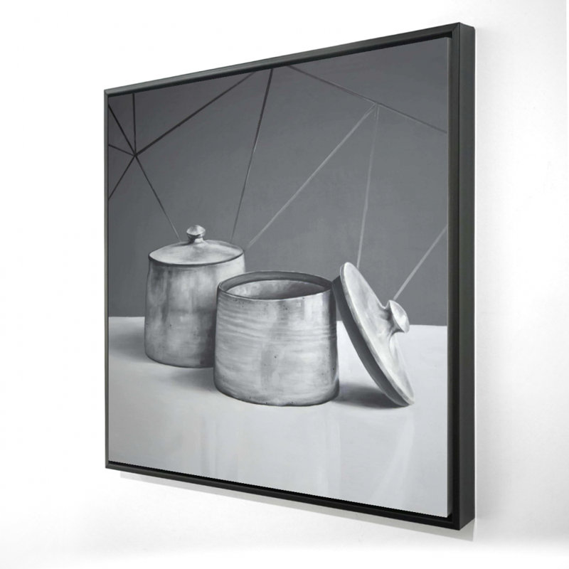 Vieux pot avec couvercle imprimé sur toile