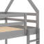 Lit simple superposé simple au-dessus de simple, lit maison avec échelle, gris