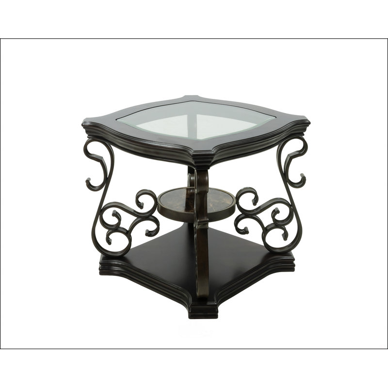 Table de bout avec plateau en verre