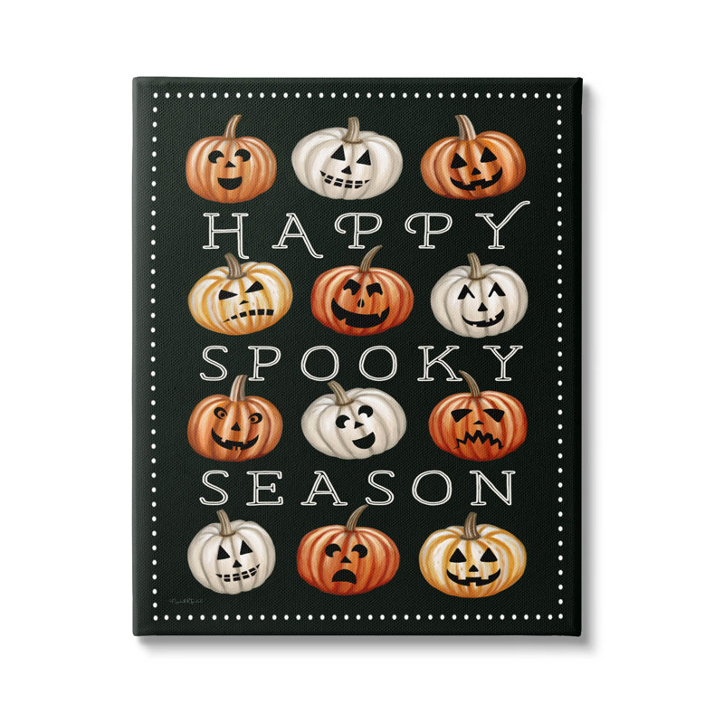 «Happy Spooky Season», art mural sur toile par Elizabeth Tyndall, H 48 po x l 36 po x P 1,5 po