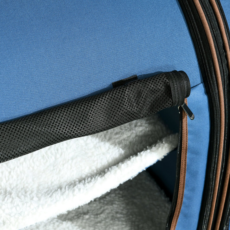 39" Cat Carrier, Blue, Detachable For Customized Use Soft Pet Carrier In Blue Color. Consisting Of Cloth & Net. Foldable And Convenient. Comfortable Padding Inside. Two Compartments Zippered