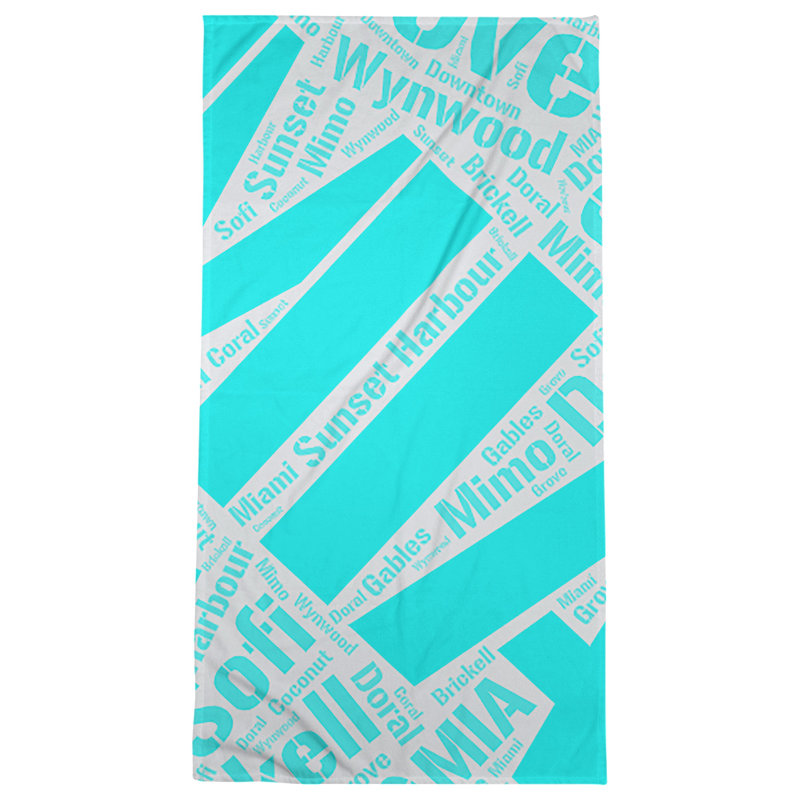 Bath Towel, Cyan, Microfiber, Miami