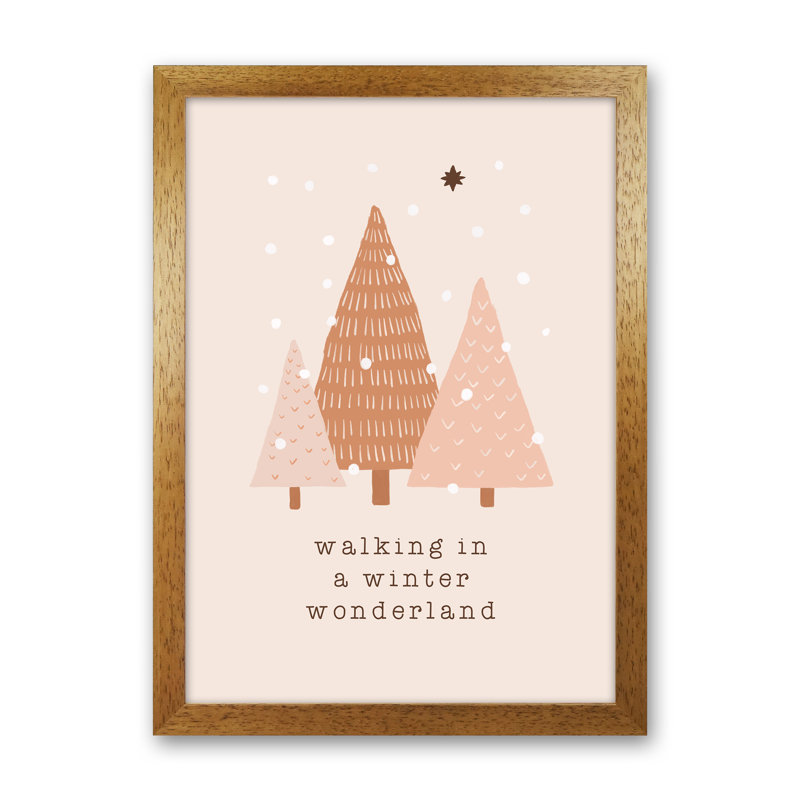 Walking In A Winter Wonderdland - Print, Brown Framed, 46cm H x 34cm W x 3cm D