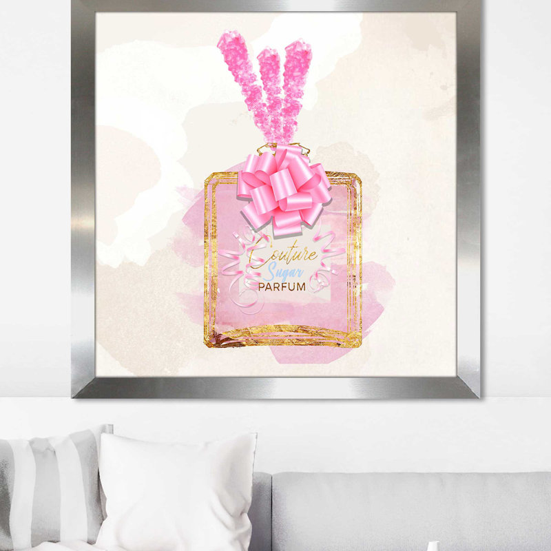 Parfum Sugar (Square) par By Jodi - impression, Encadrement argenté, H 37,5 po x l 37,5 po x P 1 po