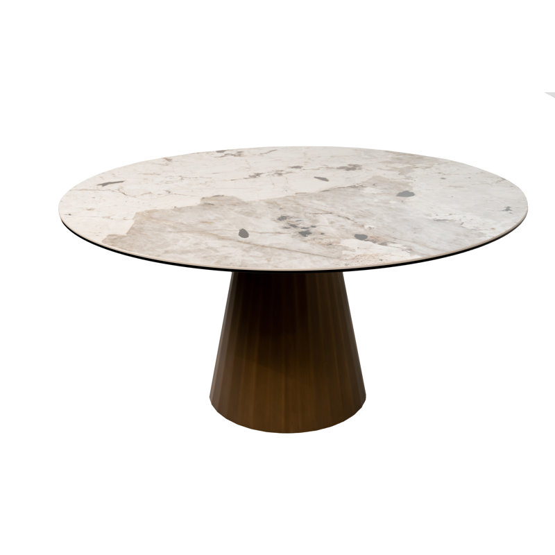 Brisny Round Metal Base Dining Table