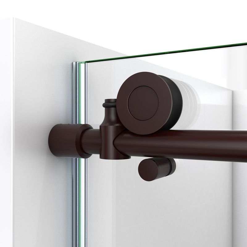 Continuum 56-60 in. Frameless Clear Glass Sliding Shower Door in Oil Rubbed Bronze