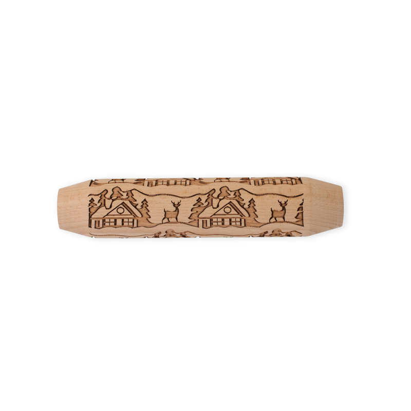 WOODLAND COTTAGE EMBOSSING ROLLING PIN
