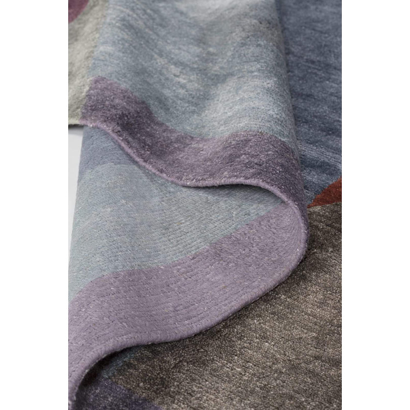 Martine Silk Abstract Area Rug in Blue/Purple/Red, Rectangle 12' x 16'