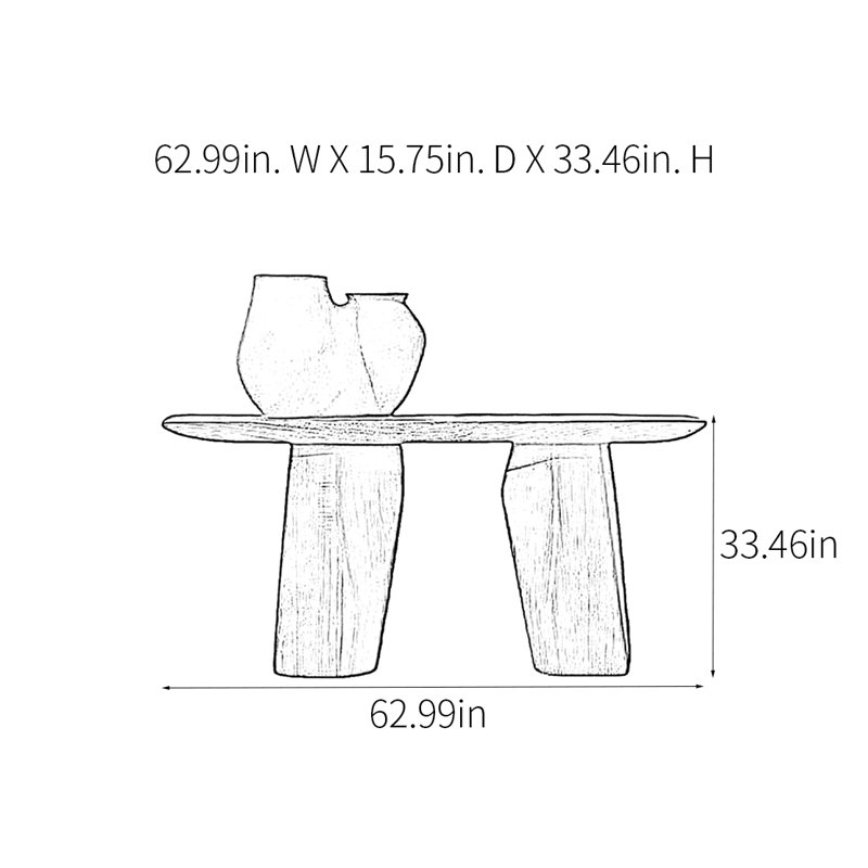 Philibert, H 33,46 po x l 62,99 po x P 15,75 po
