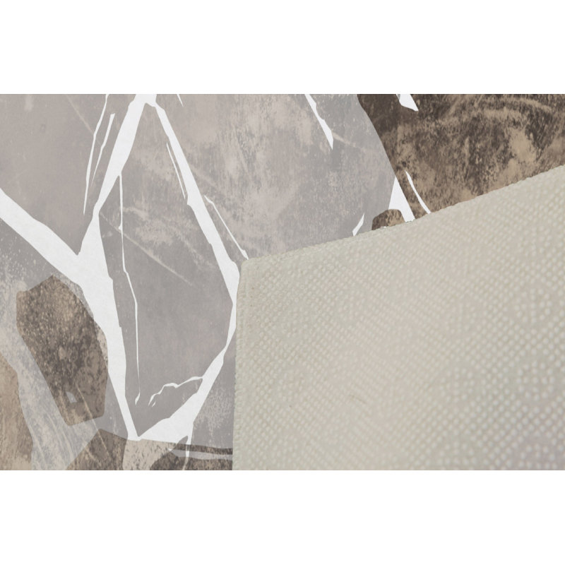 Elegant Hall Carpet, 3D Digital Print Design, 3.9 x 4.9 ft | 100% Polyester, Antibacterial, Non-Slip PVC Dot Underside, Pile Height: 0.04 in, Machine Washable, Perfect for Living Room & Entryway Decor