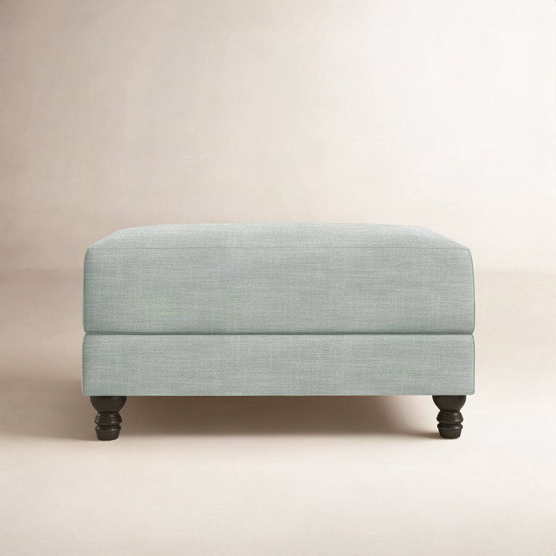 Repose-pieds rembourré Walters, Toile bleu marine Sunbrella®