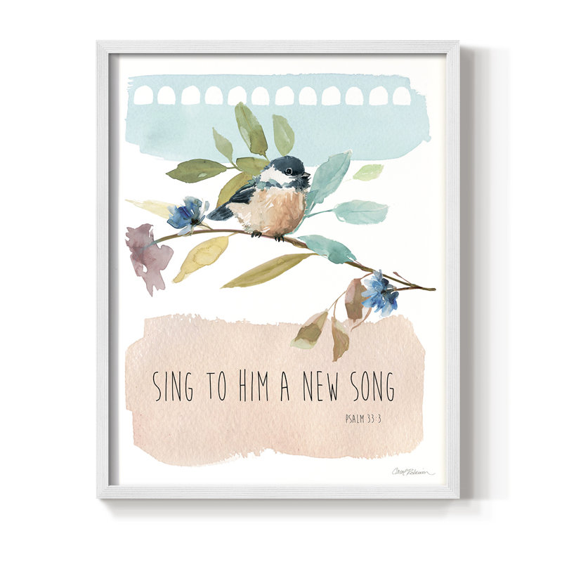 «A New Song», reproduction encadrée - bois massif, H 11 po x l 9 po, Blanc