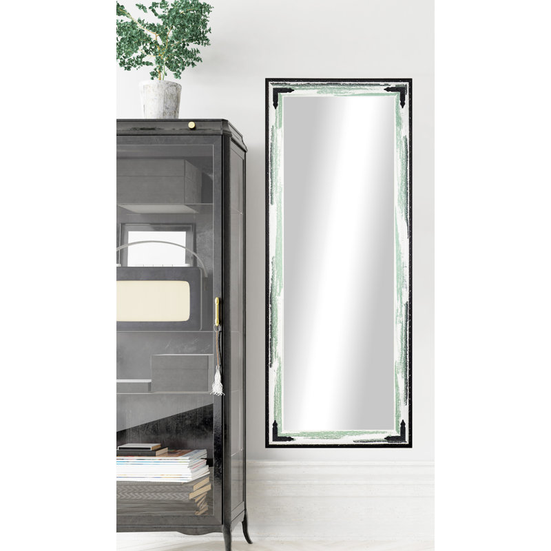 Grand miroir contemporain moderne & pleine longueur Kasota, H 59,5 po x l 20,5 po, Écume de mer