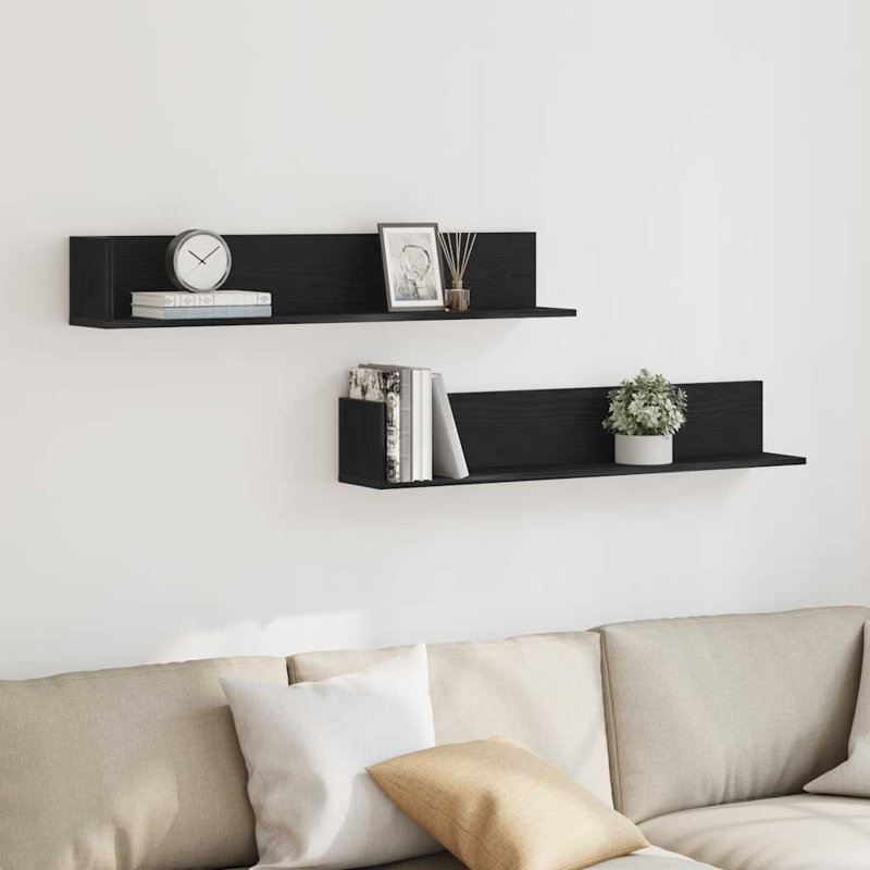 18-20 Wall Mounted Shelf, 16.5cm H x 100cm W x 16.5cm D, Black