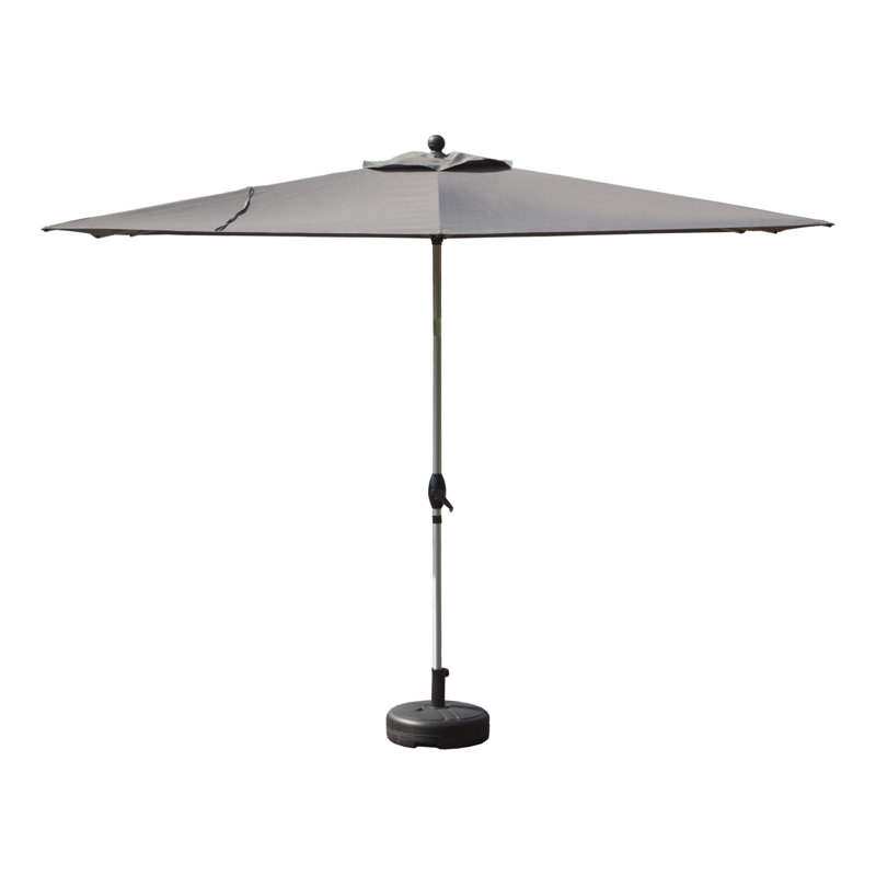 Parasol de patio rectangulaire avec fonction de levage et d'inclinaison à manivelle (base non incluse), Gris