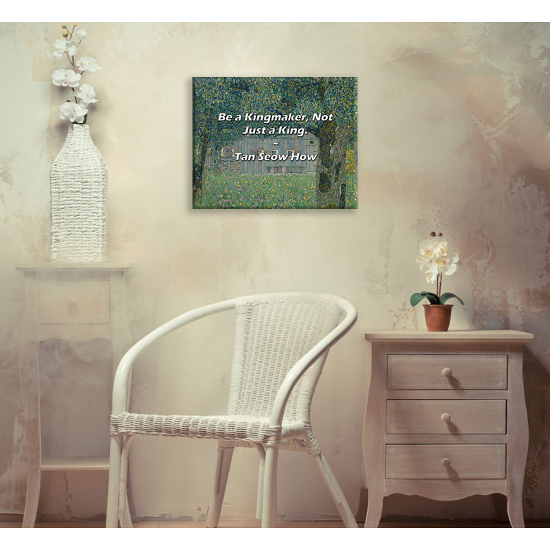 Citation artistique «Be a Kingmaker, Not Just a King». «By Tan Seow How Gallery», toile tendue