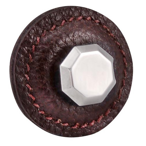 Archimedes Mushroom Knob, Brown, Polished Silver