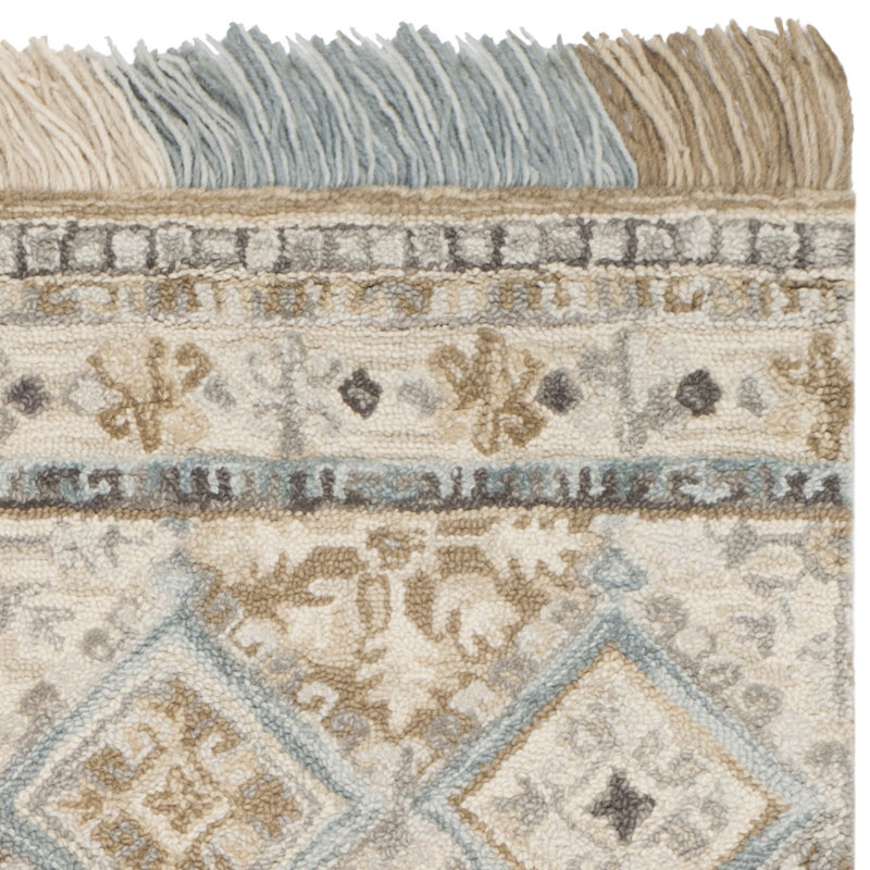Ferrera Hand-Tufted Wool/Cotton Beige Area Rug, Runner 2'3" X 8'