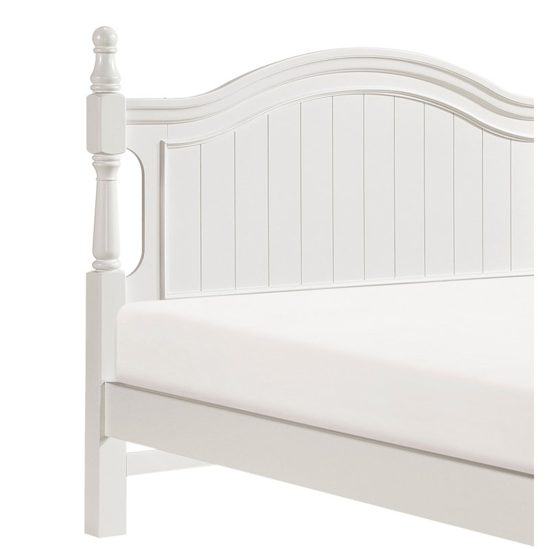 Lit double traditionnel en bois avec tête de lit, Lit double