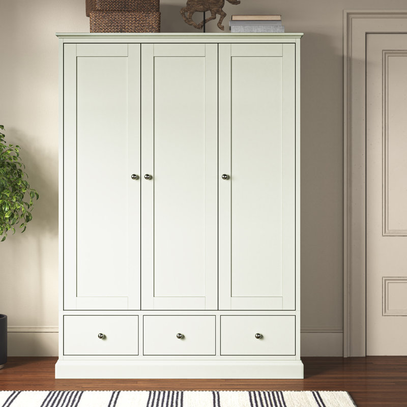 Carolina 3 Door Wardrobe, Soft Grey
