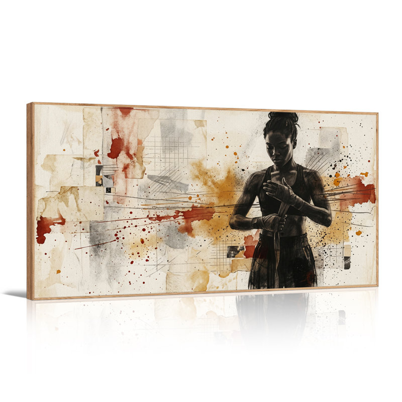 Art féminin sur toile abstraite, "Boxer féminin"