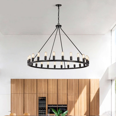 Deleon 24 - Light Unique Wagon Wheel Chandelier