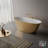 Ruvati 63-inch Matte Gold and White epiStone Solid Surface Freestanding Bath Tub Sinatra