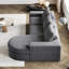 Chenille, 99 po, nuage courbé, modulaire, méridienne, 3 places, moderne, sans os, en forme de L, canapé, double coussin, éponge à haute résilience, rembourrage de la nuque rembourrée, densité de rebond lente-696968778