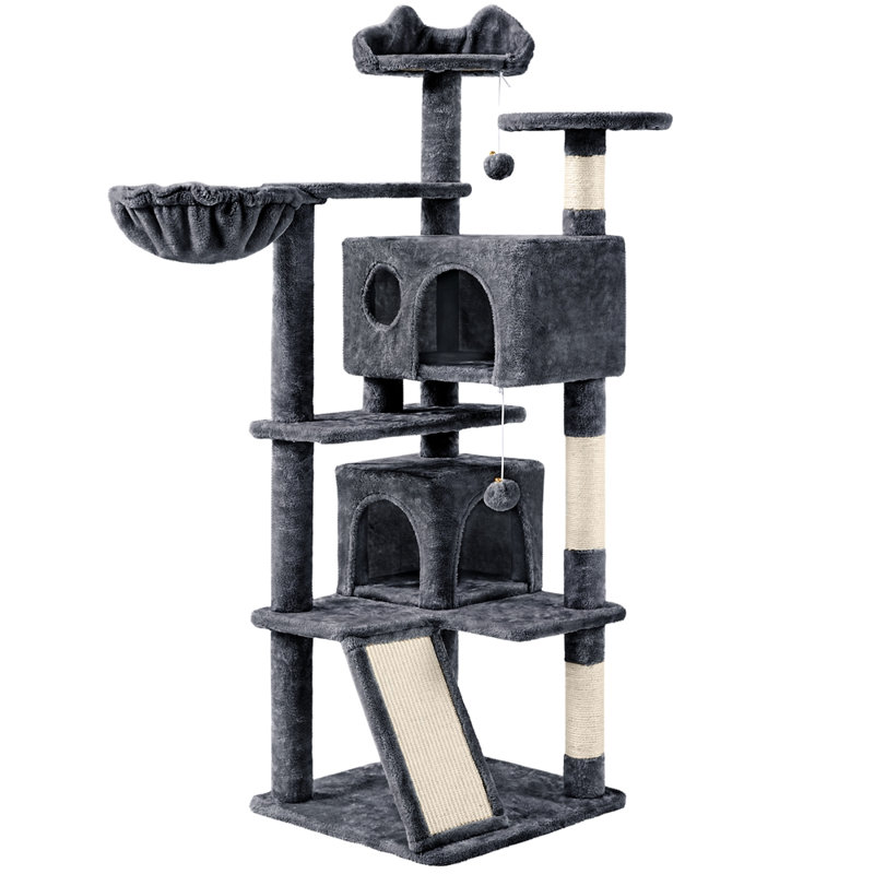 57.5" Topeka Cat Tree, Dark Gray