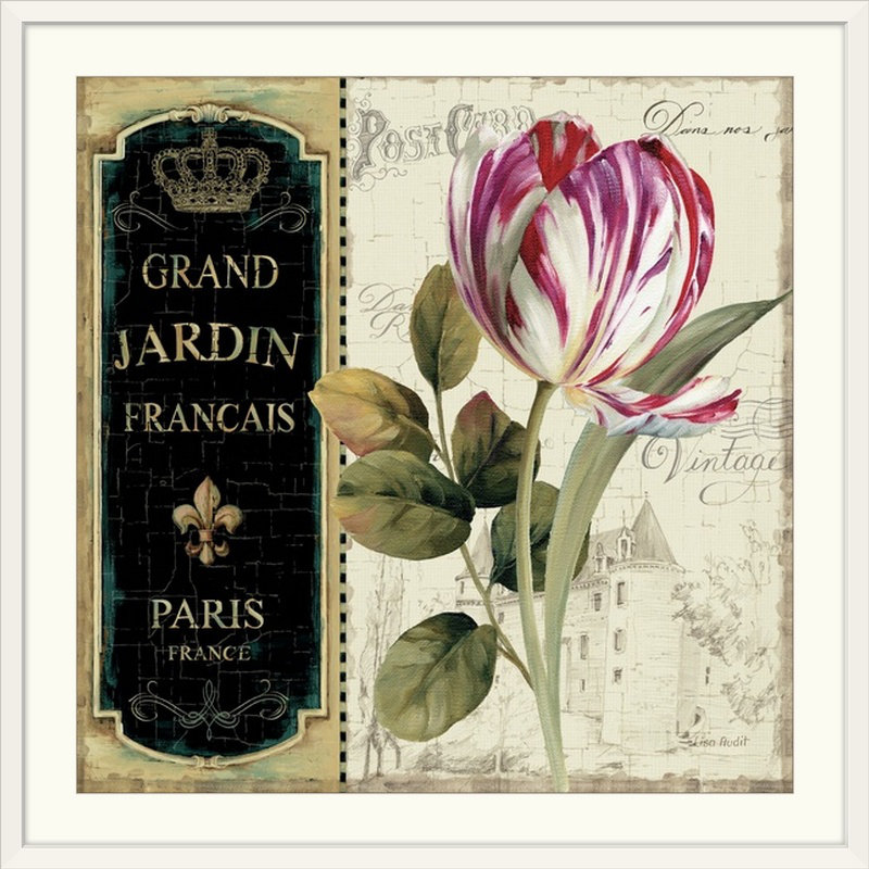 « jardin view ii » par lisa audit, Cadre blanc, H 20" x l 20" x P 1"