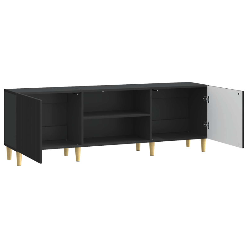 Unfinished TV Stand, 50cm H x 150cm L x 31cm W, Black