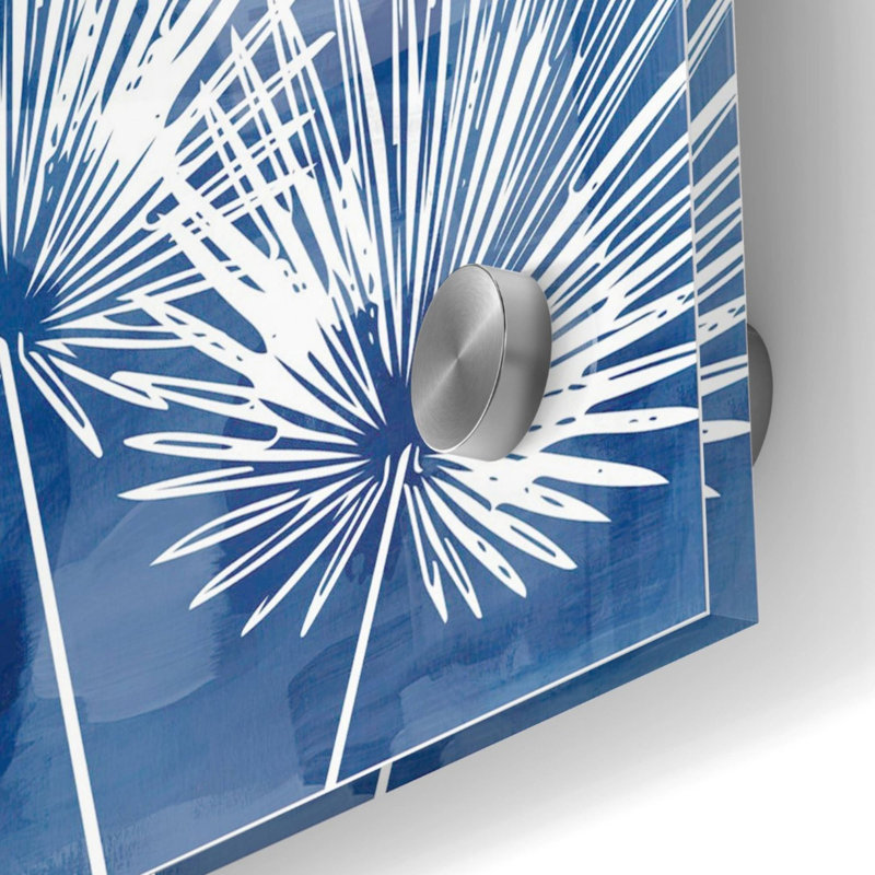 «Painted Sky Palms» par Linda Woods, art mural en verre acrylique, H 24 po x l 24 po x P 0,12 po