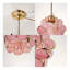 Luminaire suspendu papillon 8 pouces rose | Style Art déco, métal, plafonnier semi-encastré, culot poli, culot E26, câblé, convient à la chambre à coucher, à la salle à manger, au salon