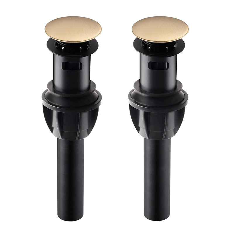 Drain Stopper Bathroom Sink Drain with Overflow, Brushed Nickel