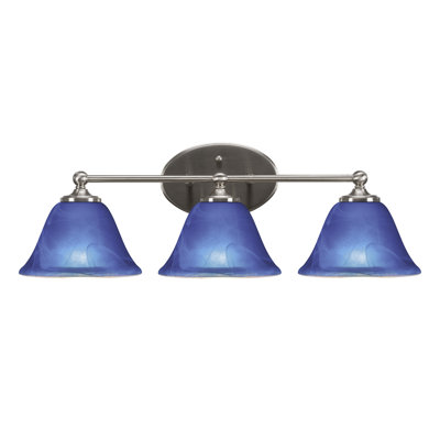 Sadea Light Bath Bar Shown With 7" Blue Italian Glass