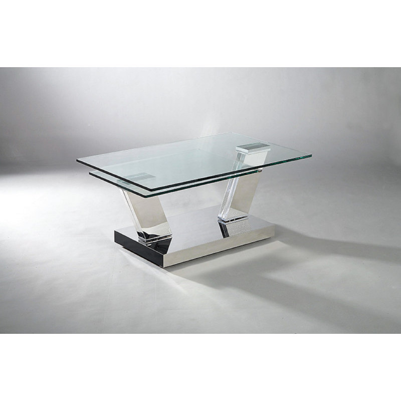 Tauranac Glass Top Extendable (37.5" - 64") Coffee Table
