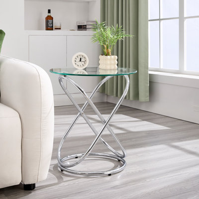 Jefre Tempered Glass Top End Table
