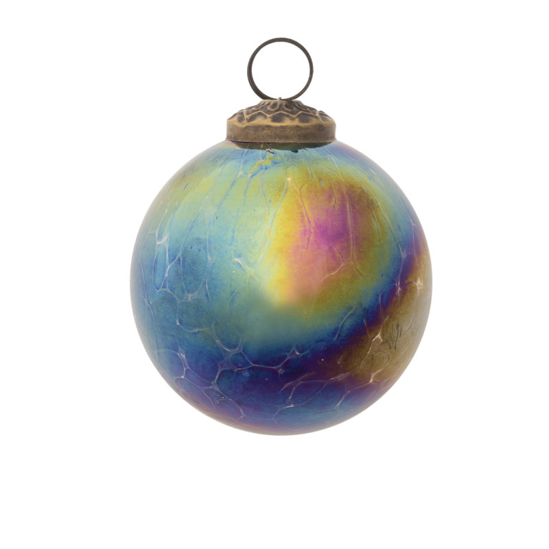 Ornement boule de verre irisé
